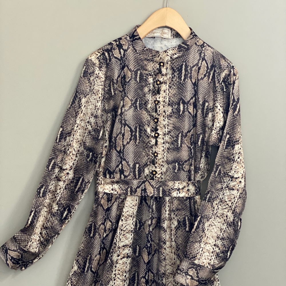 Snake print midi dress